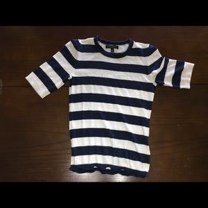 Banana Republic Cashmere Silk Stripped Shirt Extra Small